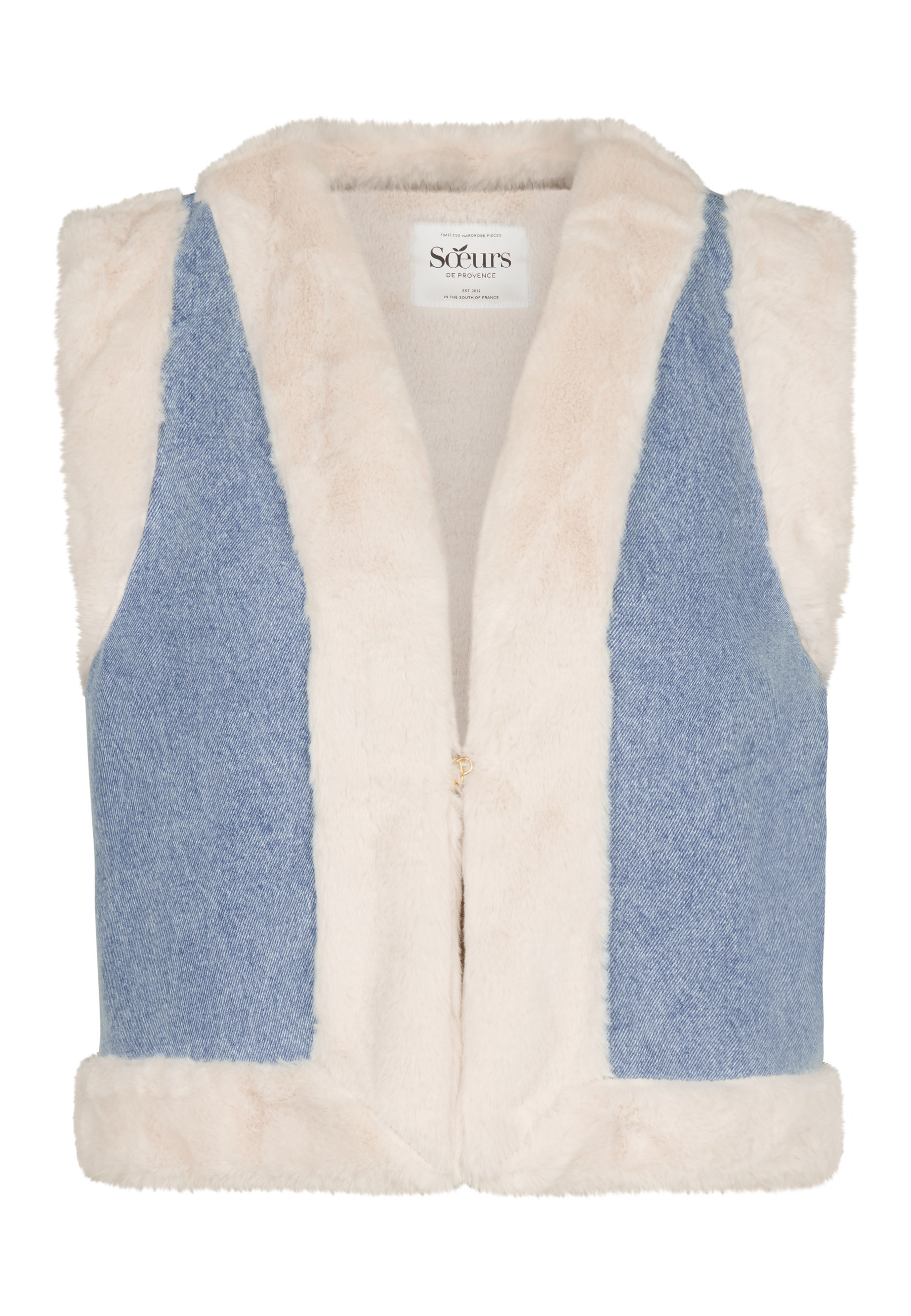 Fantine Gilet Cream-Blue